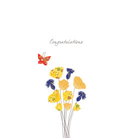 Eloise Hall Wenskaart - Congratulations Flowers  - Dubbele Kaart + Envelop Eloise Hall Wenskaart - Congratulations Flowers  - Dubbele Kaart + Envelop