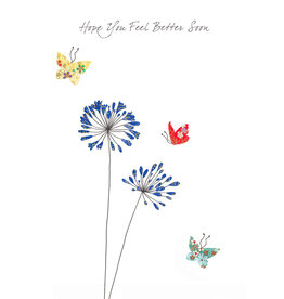 Eloise Hall Wenskaart - Agapanthus Better Soon - Dubbele kaart + Envelop