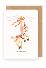 Enfant Terrible Wenskaart - Paardenmolen, Fijne verjaardag - Dubbele kaart + Envelop