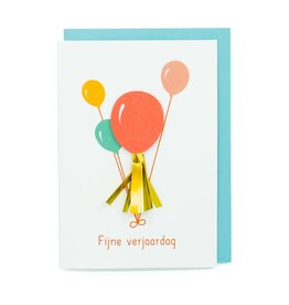 Enfant Terrible Wenskaart - Ballonnen, Fijne verjaardag - Dubbele kaart + Envelop