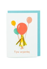 Enfant Terrible Wenskaart - Ballonnen, Fijne verjaardag - Dubbele kaart + Envelop