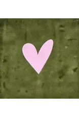 Yett Tegeltje - Hartje (dicht) Olijf/Babyroze - 10x10