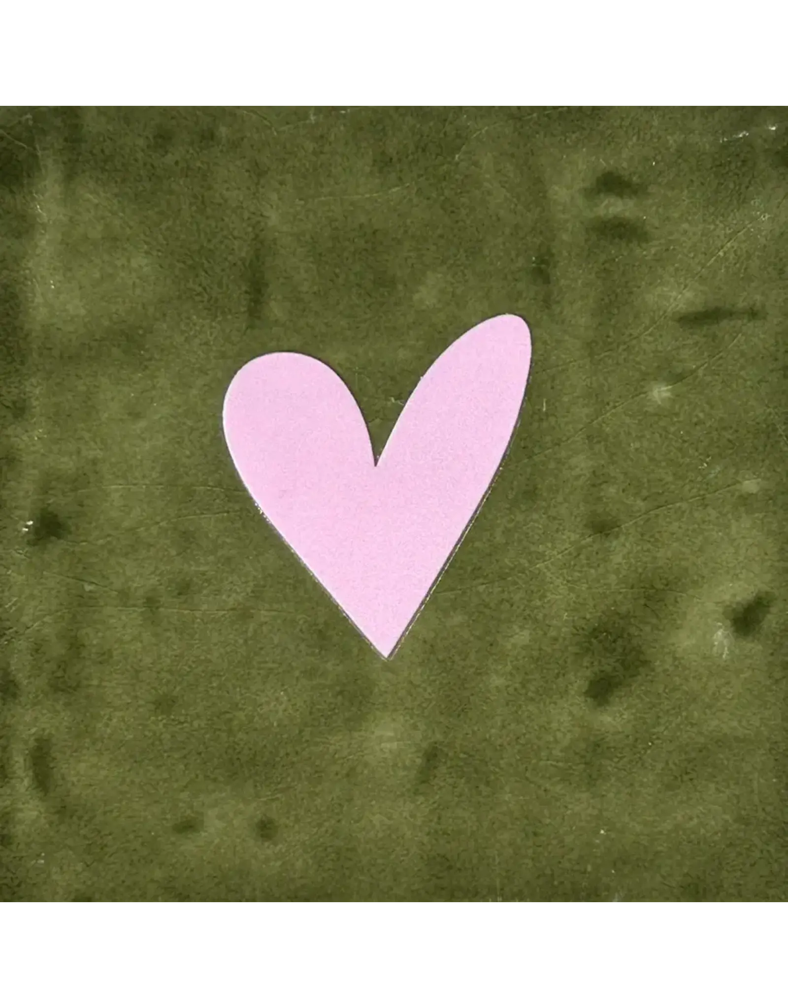 Yett Tegeltje - Hartje (dicht) Olijf/Babyroze - 10x10