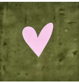 Yett Tegeltje - Hartje (dicht) Olijf/Babyroze - 10x10