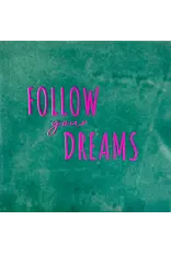 Yett Tegeltje - Follow your dreams, Zeegroen/Roze - 10x10