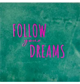 Yett Tegeltje - Follow your dreams, Zeegroen/Roze - 10x10