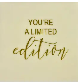 Yett Tegeltje - You're a limited edition, Crème/Goud - 10x10