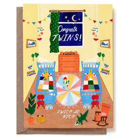 Reddish Design Wenskaart - Twins - Dubbele kaart + Envelop
