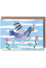 Reddish Design Wenskaart - Mail Pigeon - Dubbele kaart + Envelop
