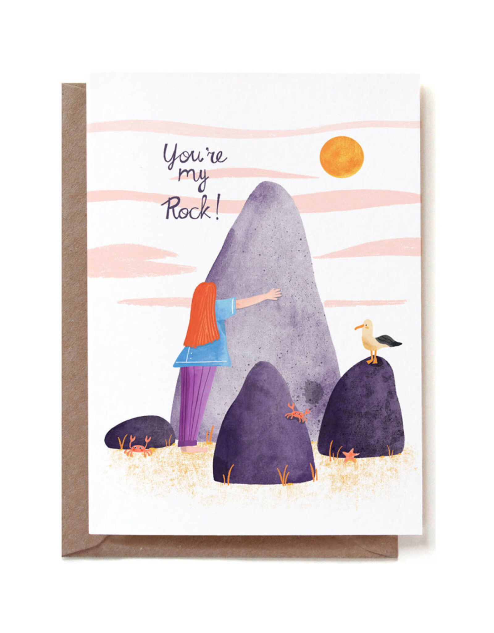 Reddish Design Wenskaart - You're my rock - Dubbele kaart + Envelop