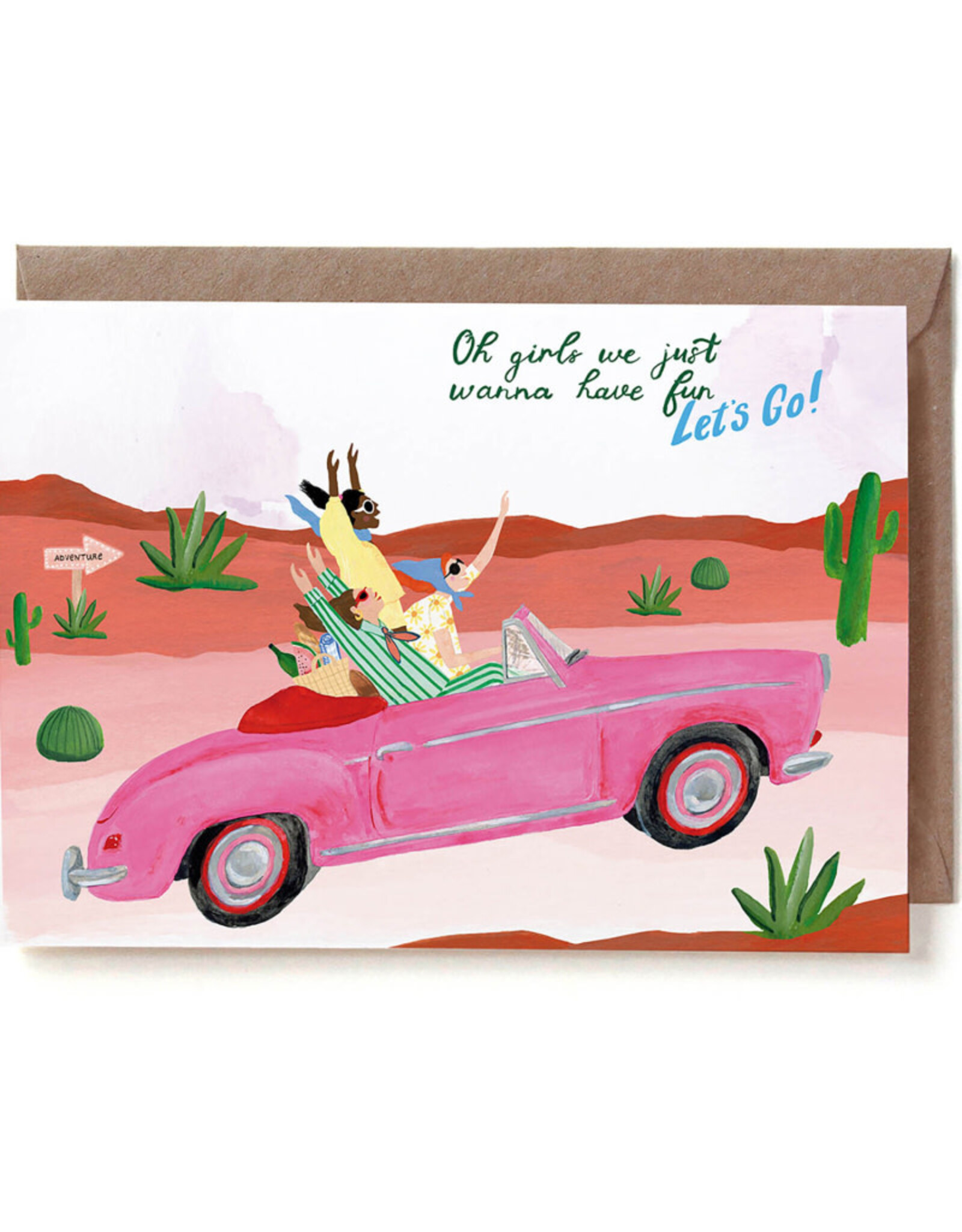 Reddish Design Wenskaart - Friend Roadtrip - Dubbele kaart + Envelop