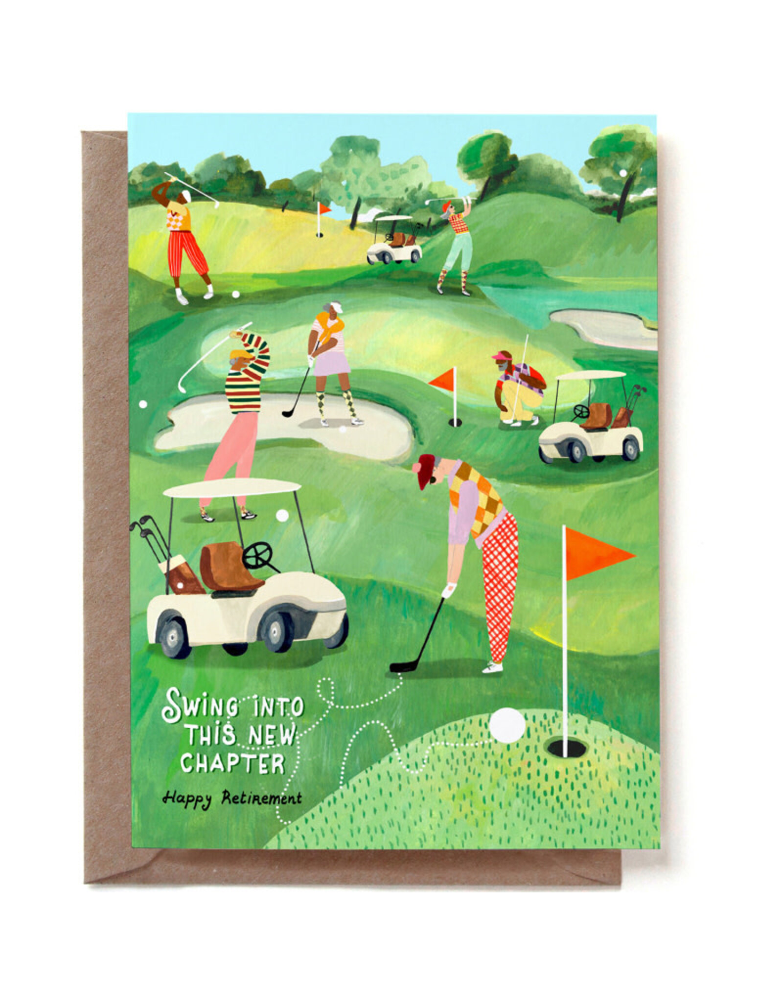 Reddish Design Wenskaart - Into this new chapter, Retirement - Dubbele kaart + Envelope