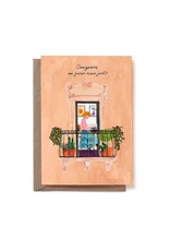 Reddish Design Wenskaart - New Job Balcony - Dubbele kaart + Envelop