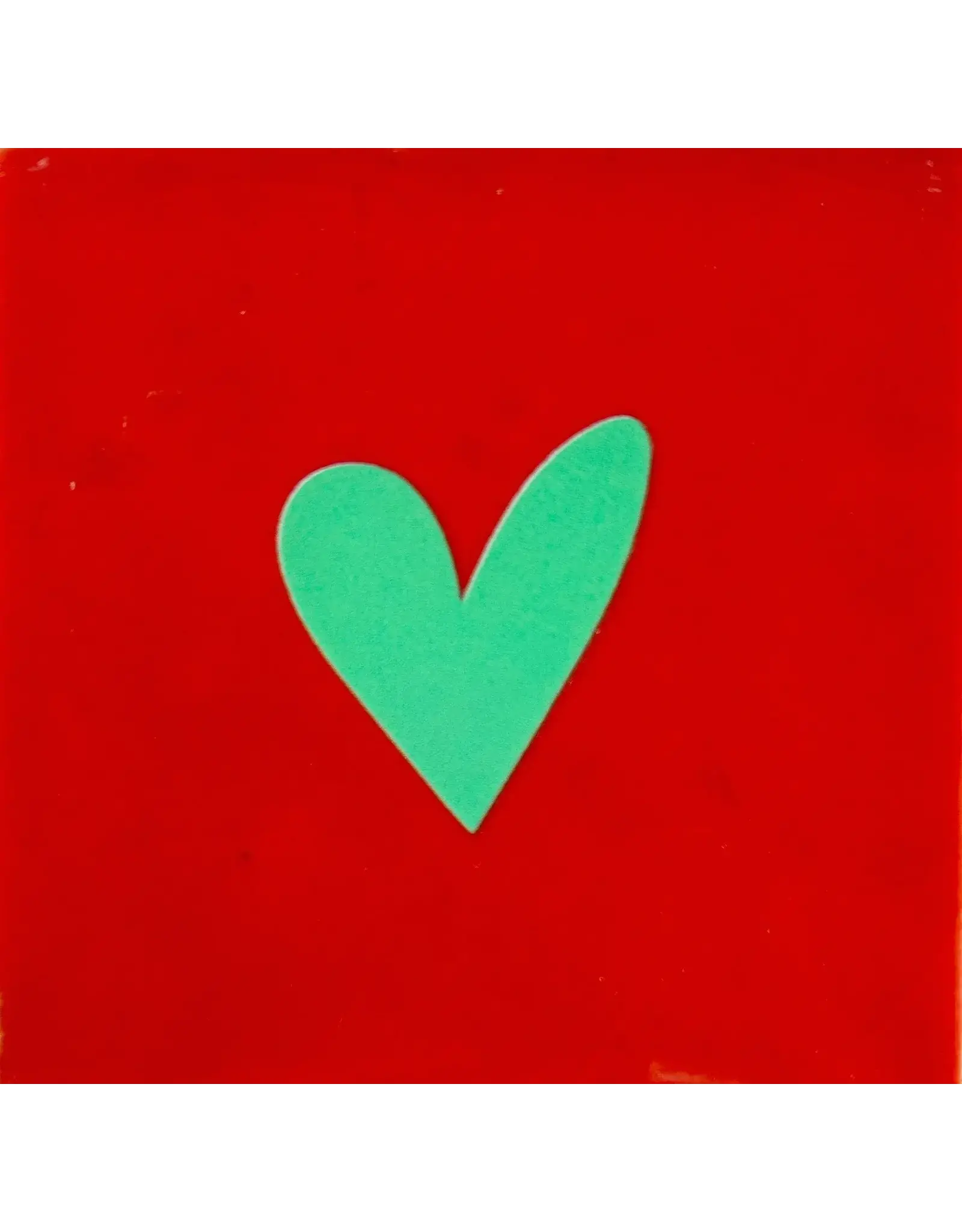 Yett Tegeltje - Hartje (dicht) Rood/Appelgroen - 10x10