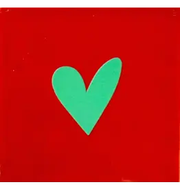 Yett Tegeltje - Hartje (dicht) Rood/Appelgroen - 10x10