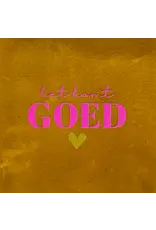 Yett Tegeltje - Het komt goed, Oker/Roze - 10x10