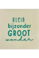 Yett Wenskaart - Klein bijzonder groot wonder, Crème/Aqua - 10x10