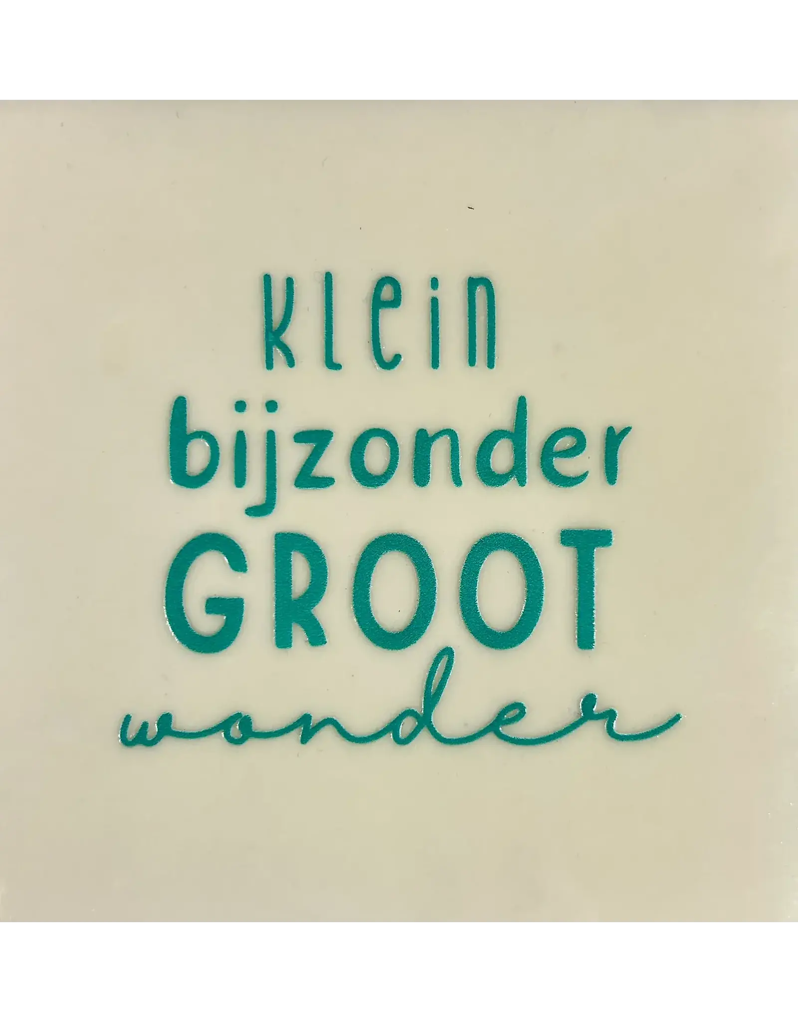 Yett Wenskaart - Klein bijzonder groot wonder, Crème/Aqua - 10x10