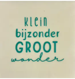 Yett Wenskaart - Klein bijzonder groot wonder, Crème/Aqua - 10x10