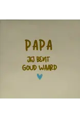 Yett Tegeltje - Papa jij bent goud waard, Crème/Goud - 10x10