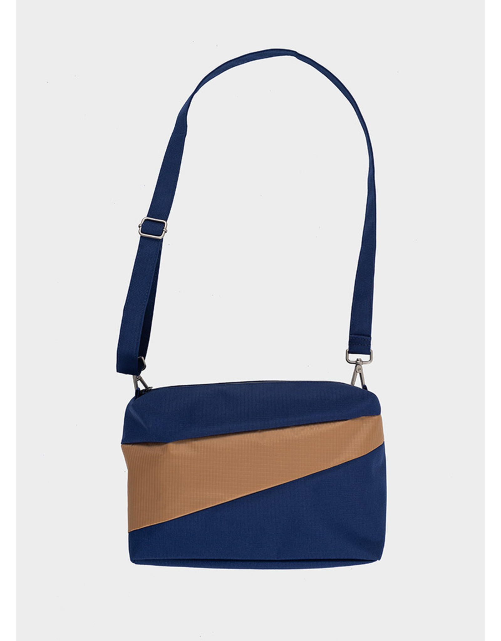 Susan Bijl Bum Bag M, Navy & Camel - 19 x 28 x 8,5