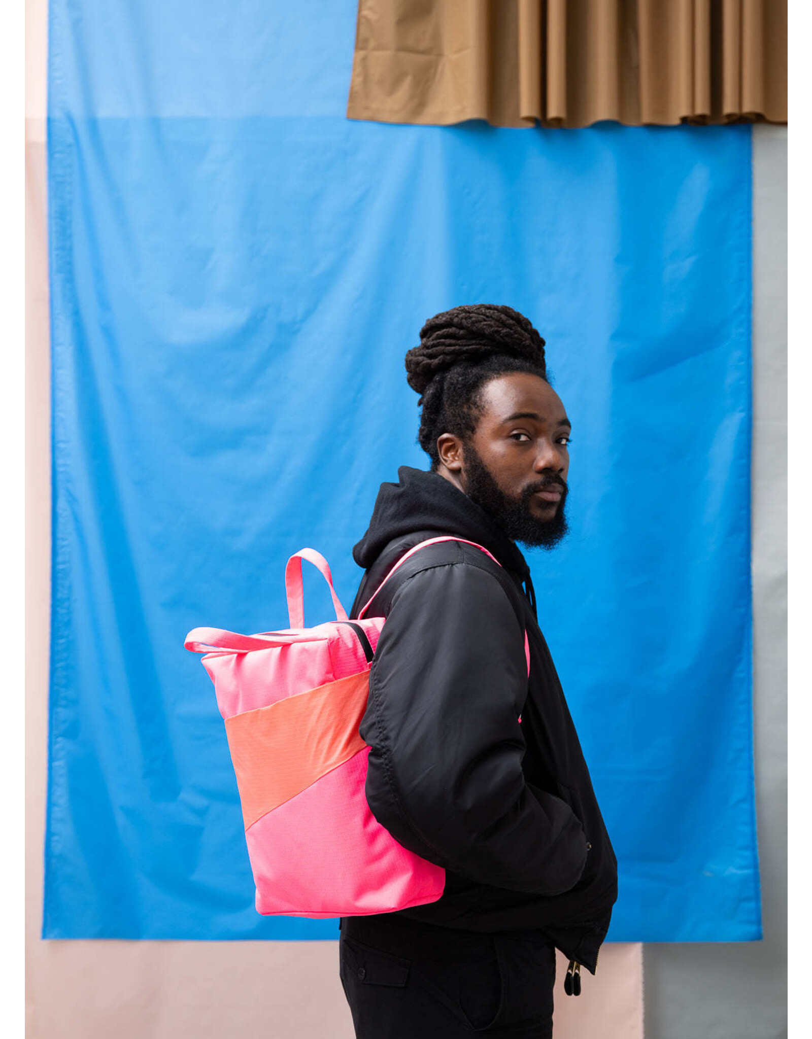 Susan Bijl Backpack, Fluo Pink & Coral - One size