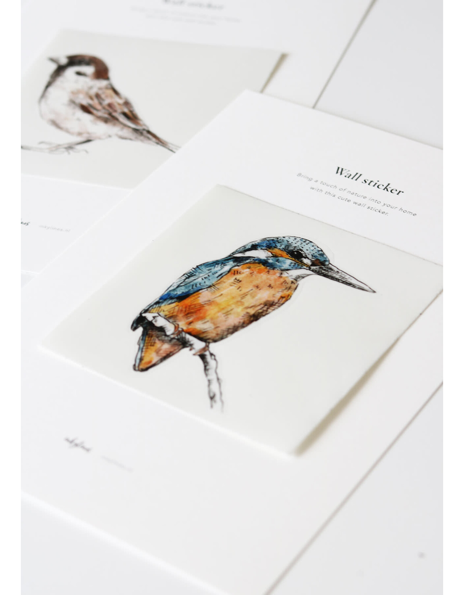 Inkylines Muursticker - Ijsvogel