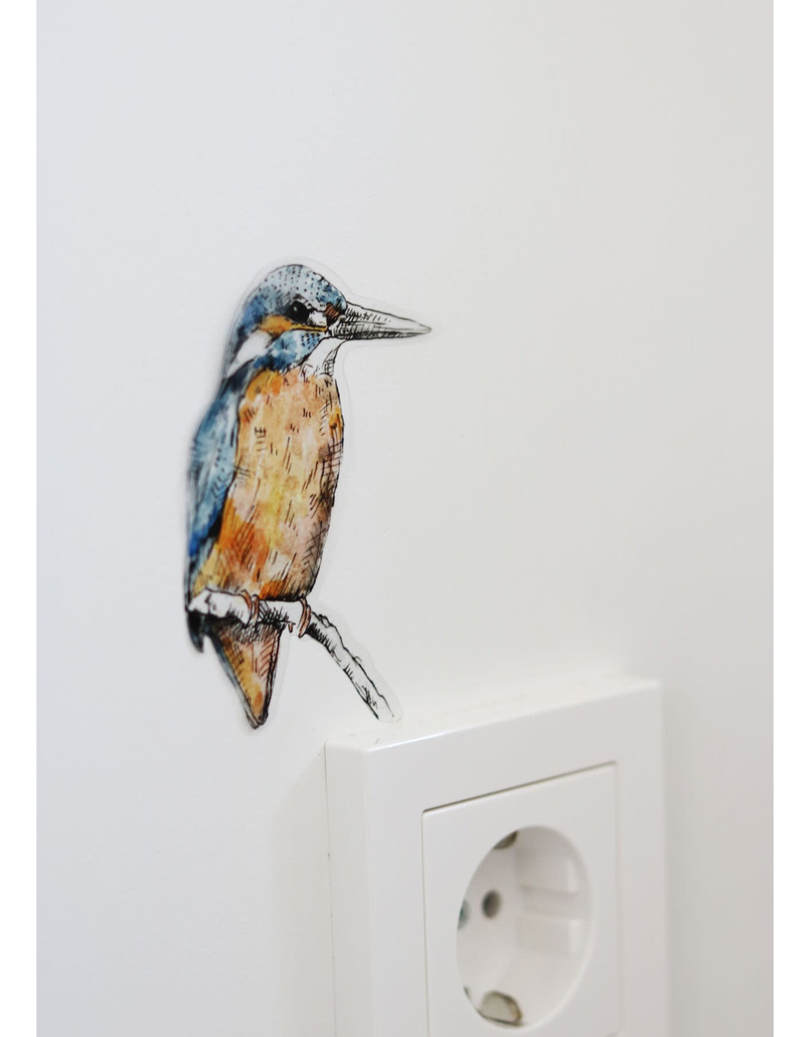 Inkylines Muursticker - Ijsvogel