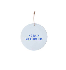 Poussière des rues Medaillon, No rain no flowers - Blauw - Ø 6cm