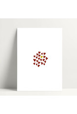 Poussière des rues Wenskaart - Coeurs Rouges - Postkaart + Envelop
