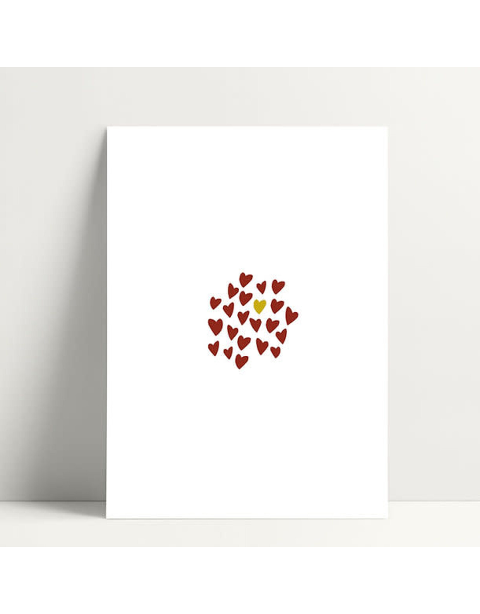 Poussière des rues Wenskaart - Coeurs Rouges - Postkaart + Envelop