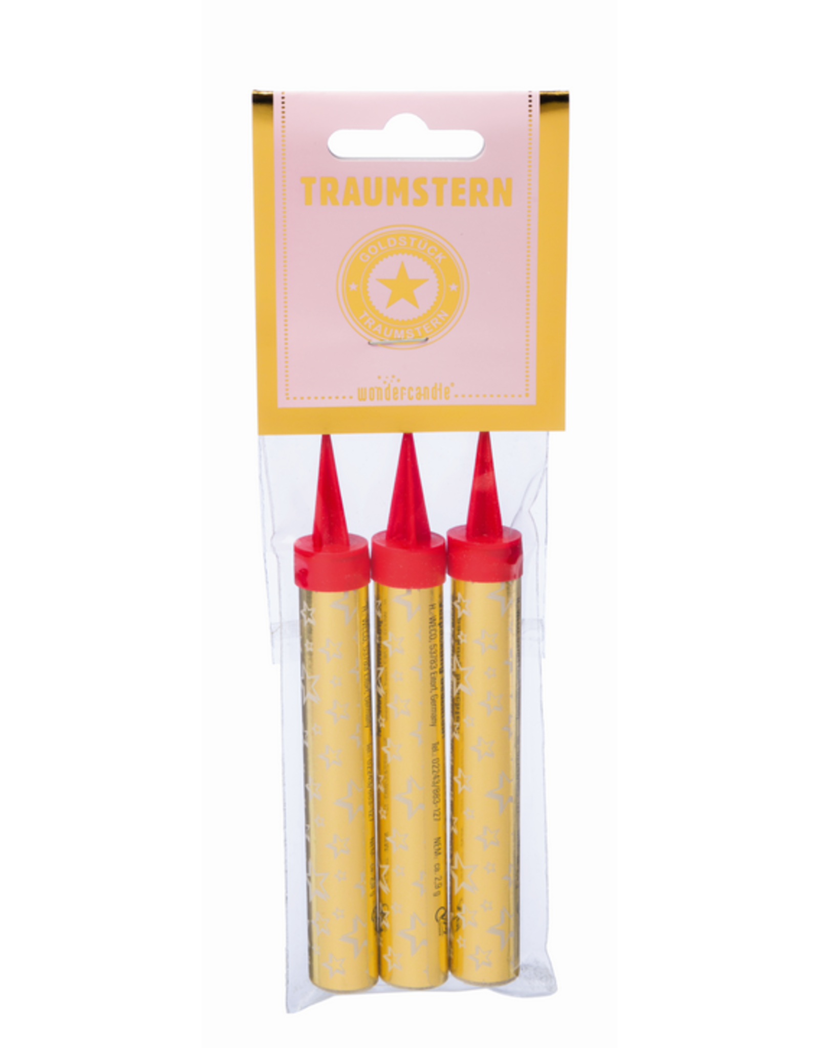 Wondercandle Taart Vuurwerk - Goud - 3st