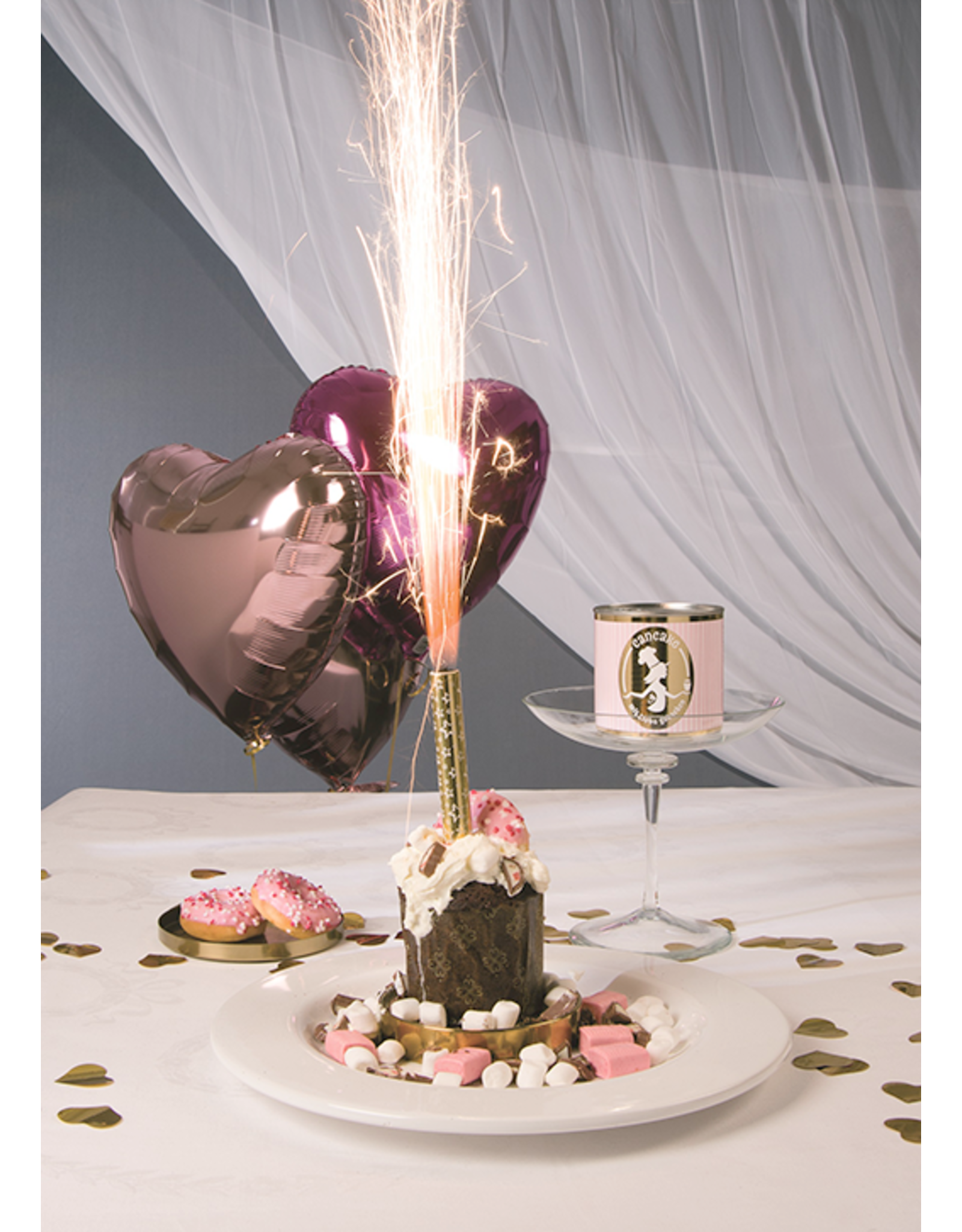 Wondercandle Taart Vuurwerk - Goud - 3st