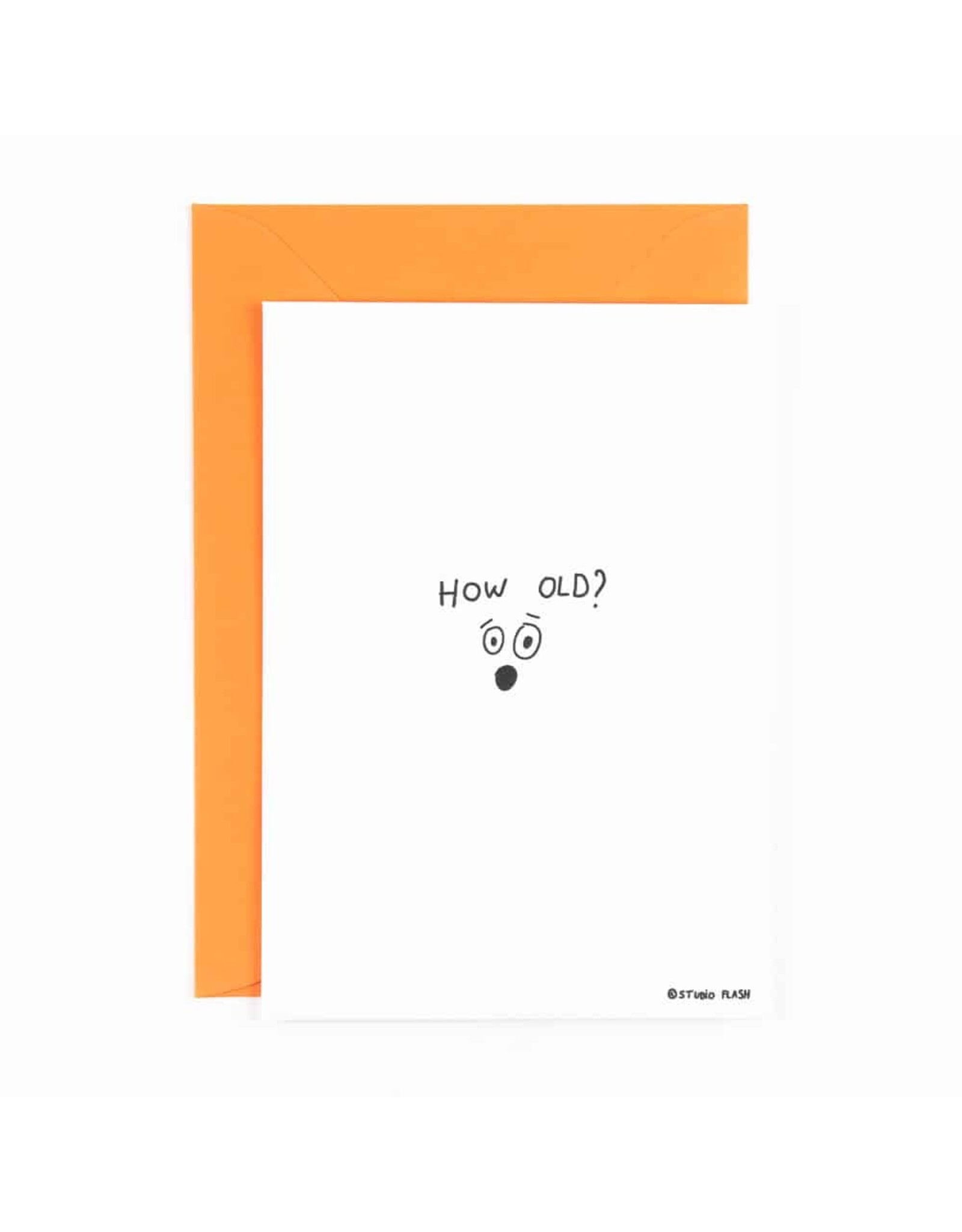 Studio Flash Wenskaart - How old? - Letterpress Kaart + Envelop