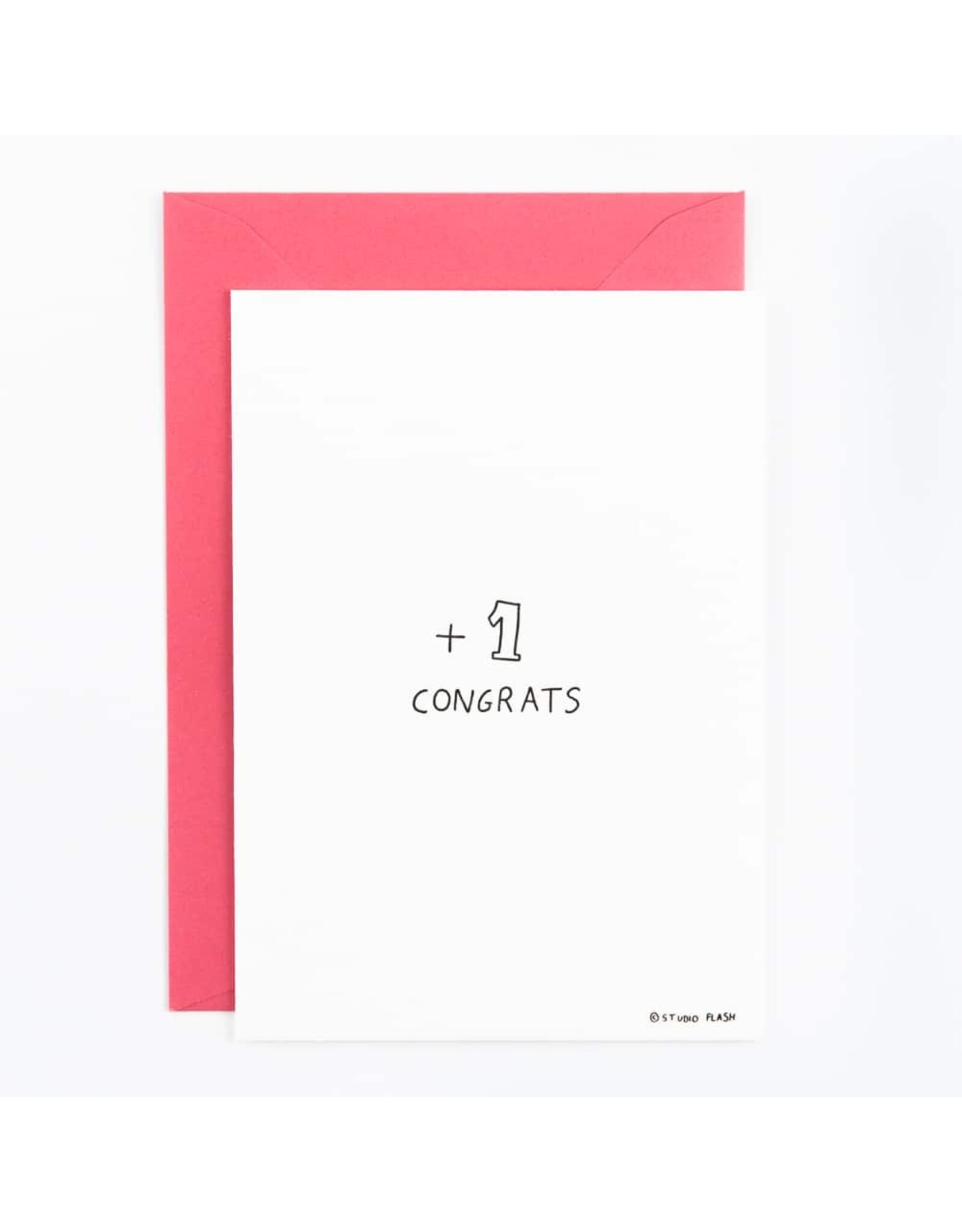 Studio Flash Wenskaart - Congrats +1 - Letterpress Kaart + Envelop
