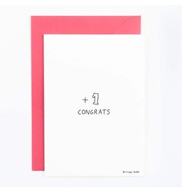 Studio Flash Wenskaart - Congrats +1 - Letterpress Kaart + Envelop