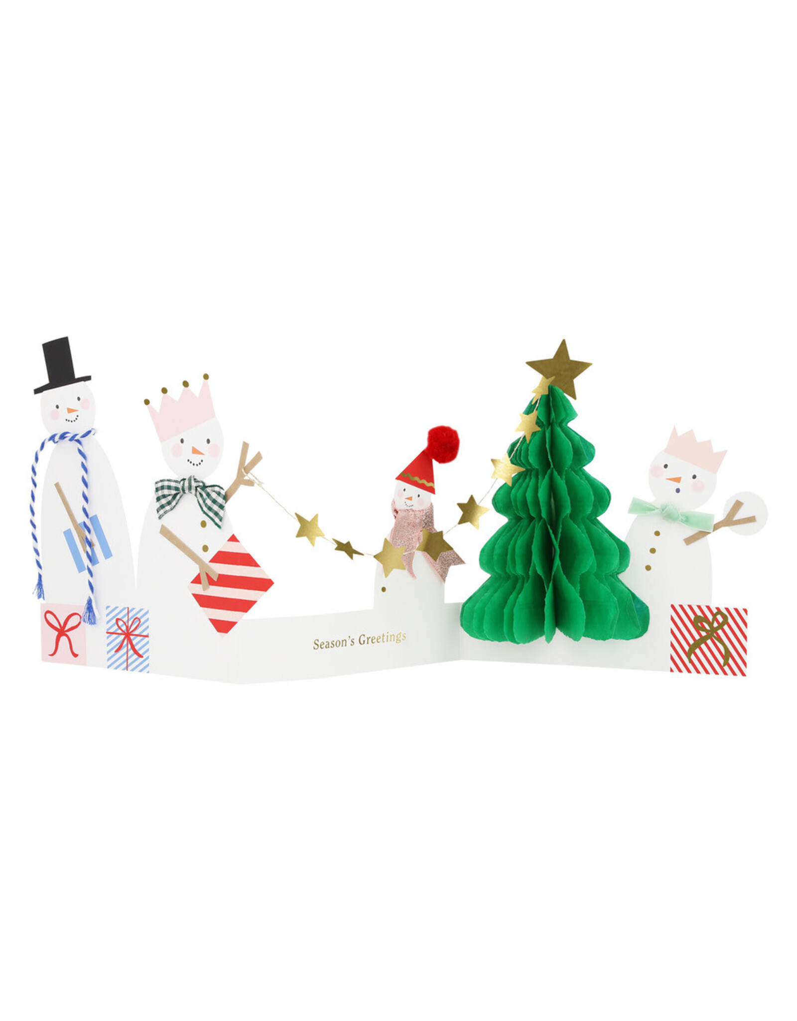 Meri Meri Wenskaart - Snowman family Concertina + Envelop