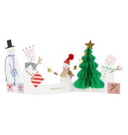 Meri Meri Wenskaart - Snowman family Concertina + Envelop