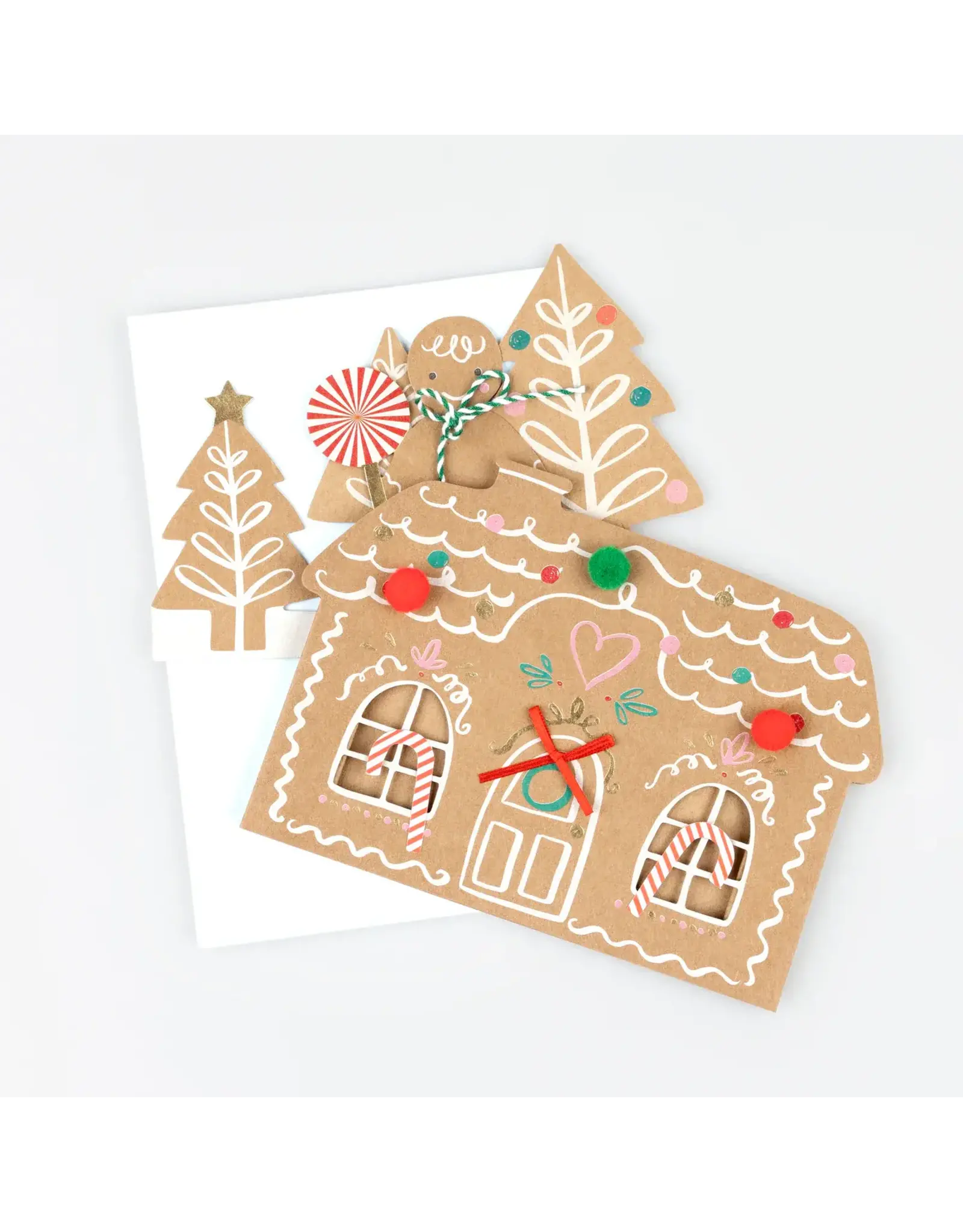Meri Meri Wenskaart - Pop Up Gingerbread House Card + Envelop