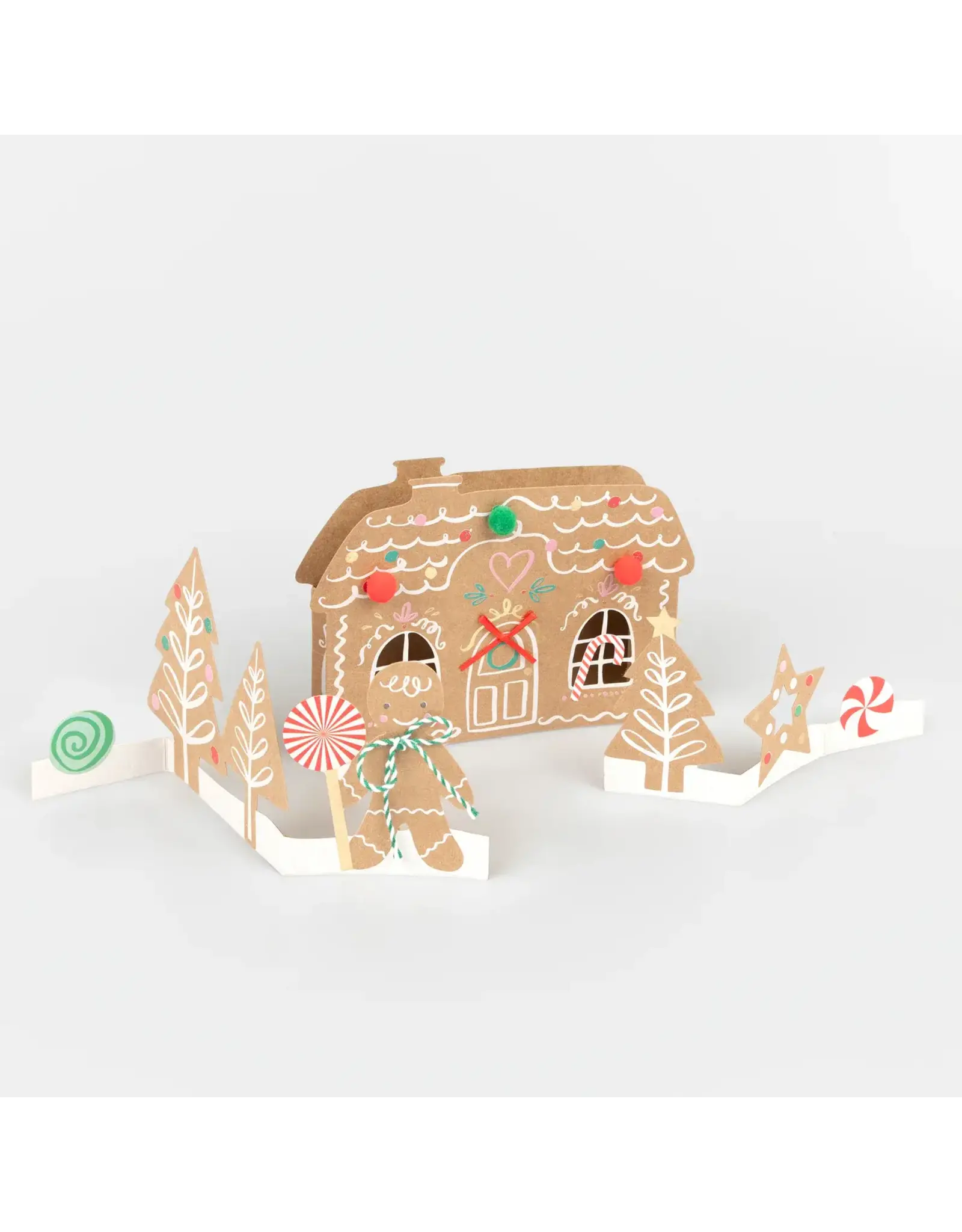 Meri Meri Wenskaart - Pop Up Gingerbread House Card + Envelop