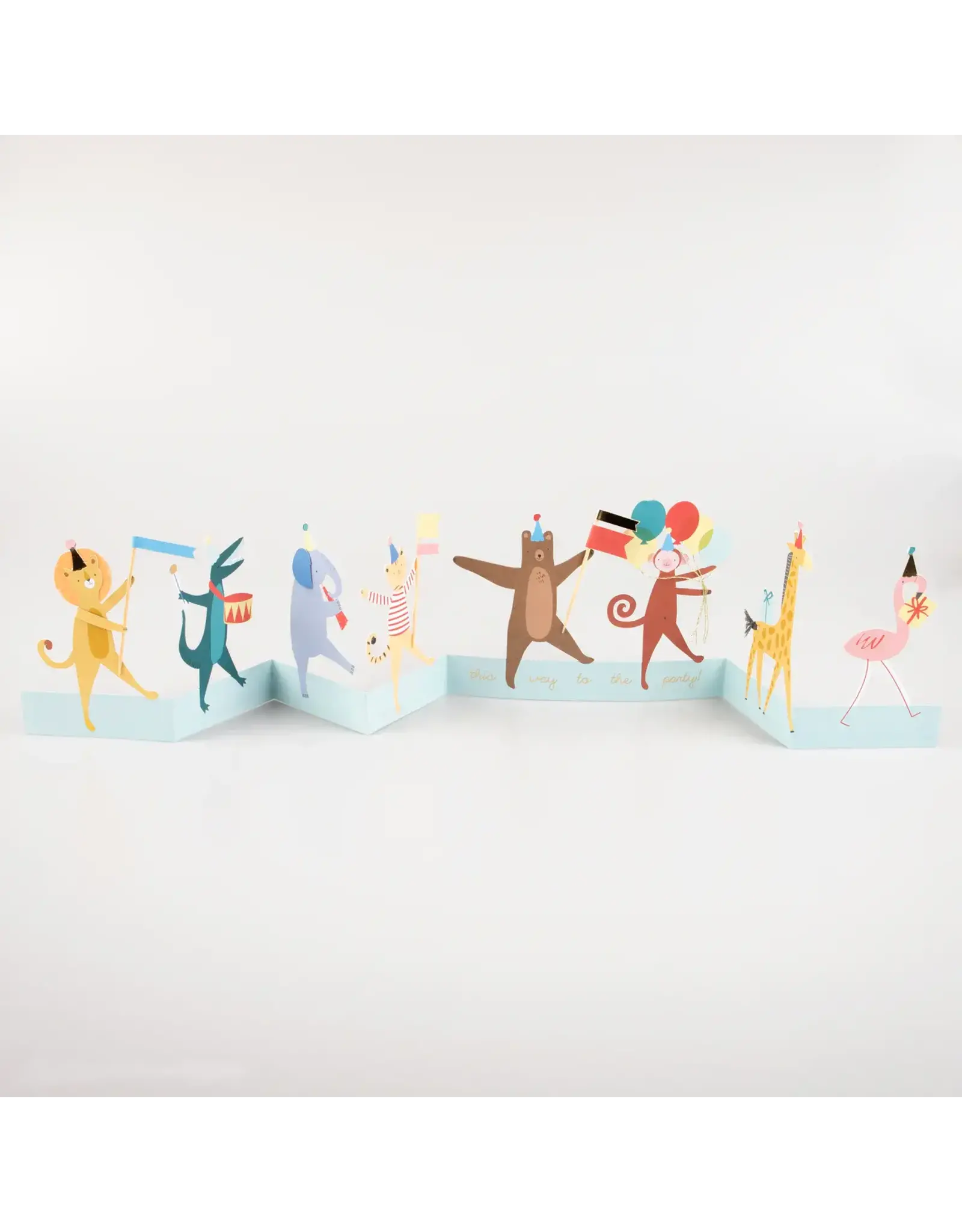 Meri Meri Wenskaart - Animal Parade Concertina + Envelop