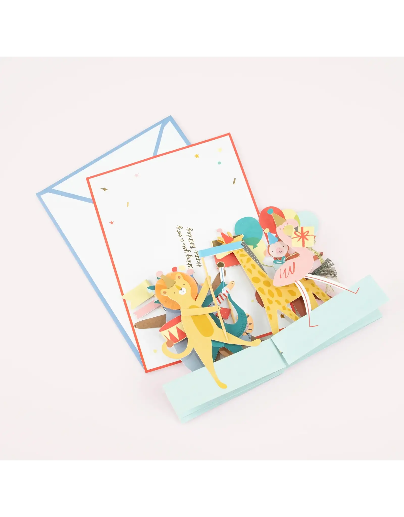 Meri Meri Wenskaart - Animal Parade Concertina + Envelop