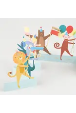 Meri Meri Wenskaart - Animal Parade Concertina + Envelop