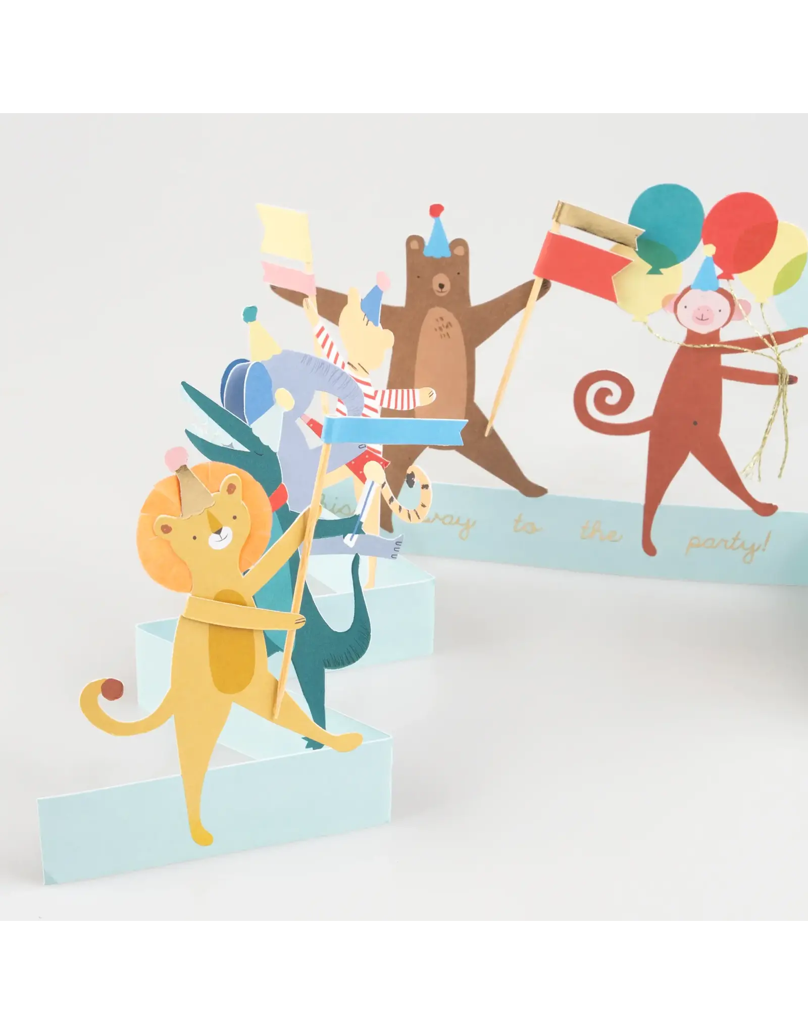 Meri Meri Wenskaart - Animal Parade Concertina + Envelop