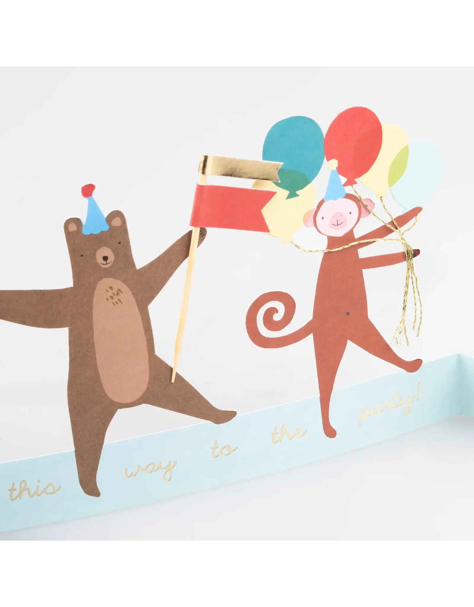 Meri Meri Wenskaart - Animal Parade Concertina + Envelop