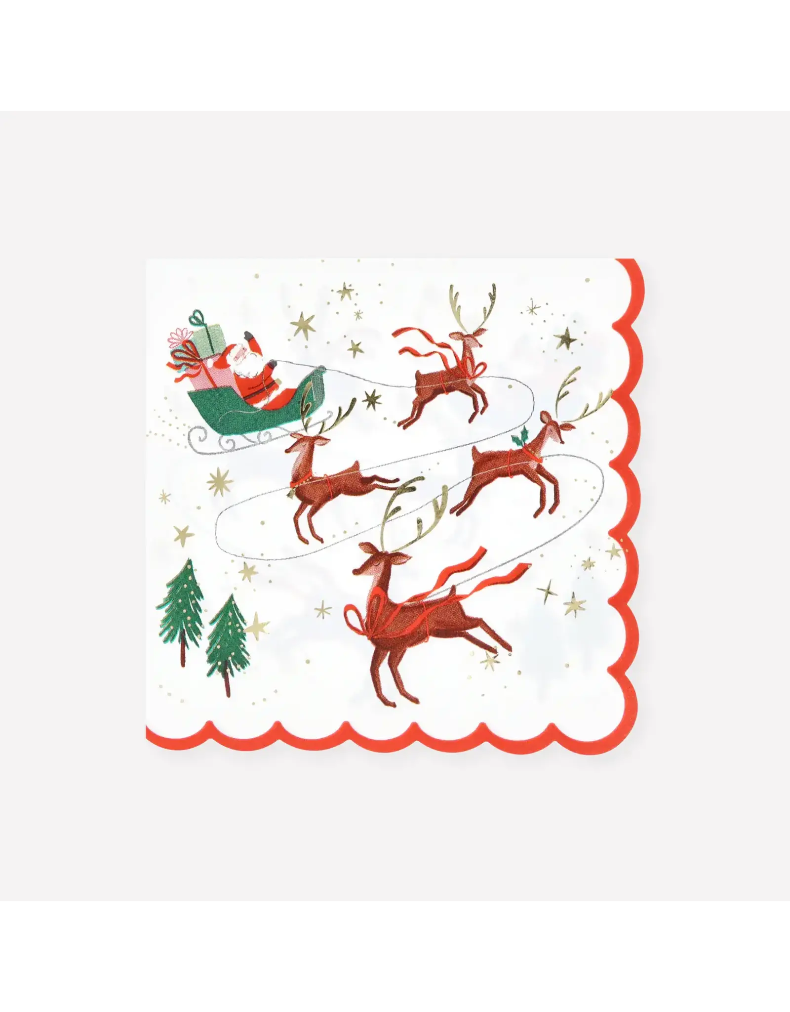 Meri Meri Servetten L - Santa, Sleigh & Reindeer - 16st