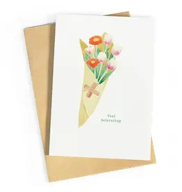 Studio Zwoane Wenskaart - Veel Beterschap - Dubbele kaart + Envelop