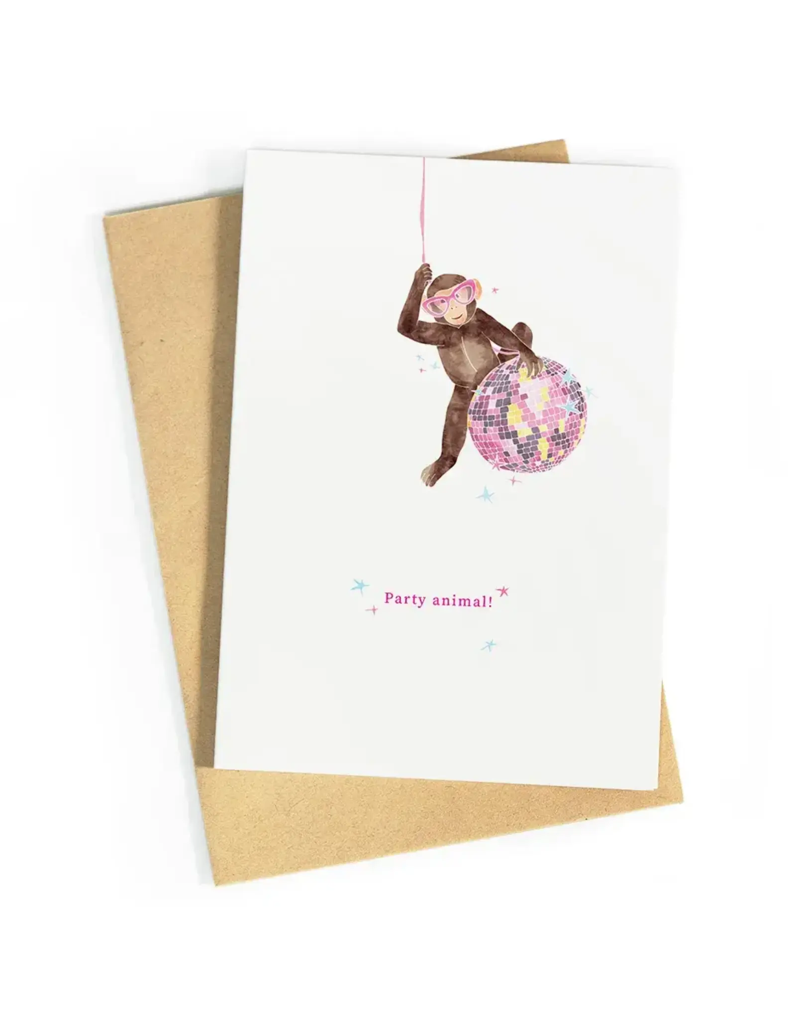 Studio Zwoane Wenskaart - Party Animal - Dubbele kaart + Envelop