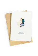 Studio Zwoane Wenskaart - Vespa huwelijk - Dubbele kaart + Envelop