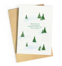 Studio Zwoane Wenskaart - Oh denneboom oh denneboom  - Dubbele kaart + Envelop